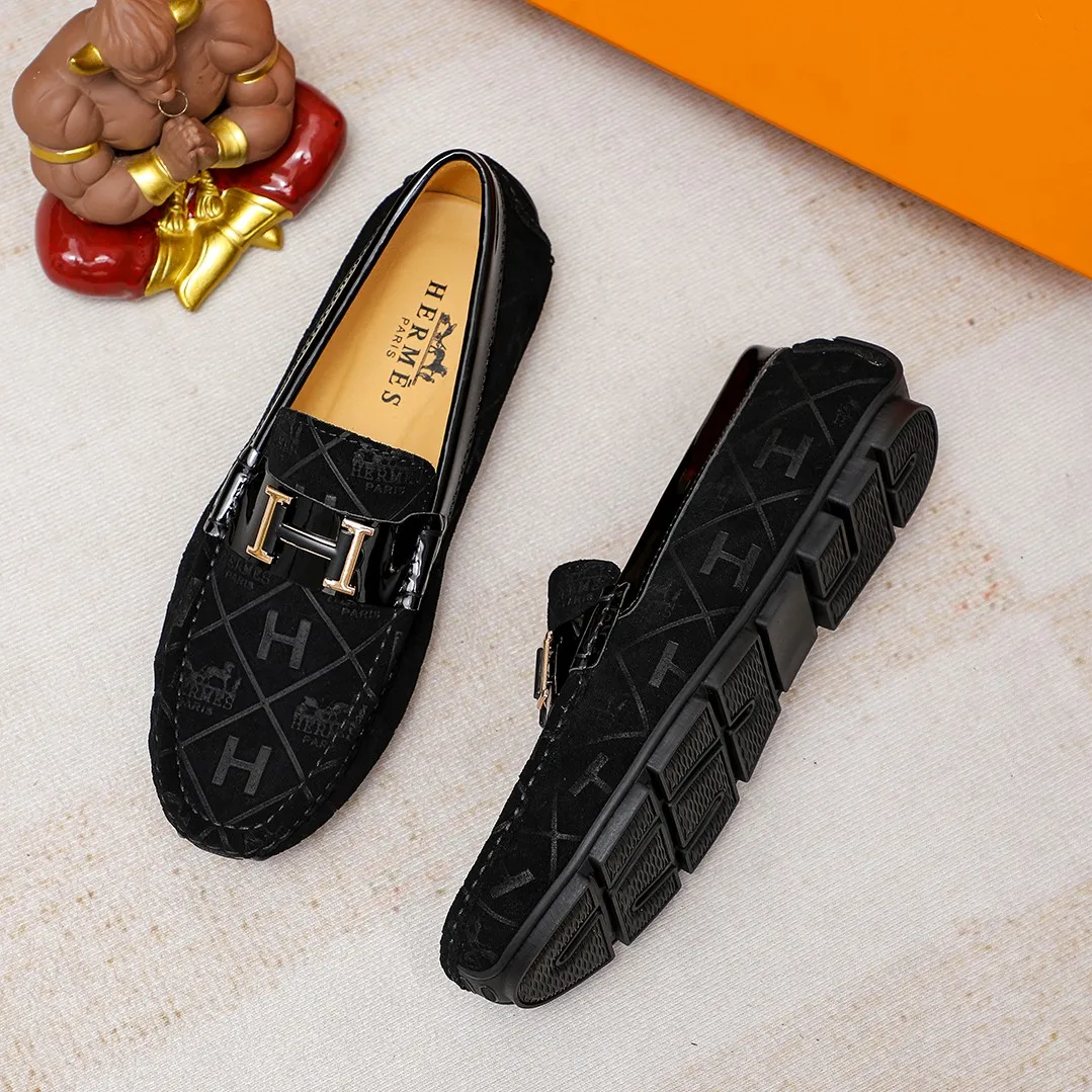 Men's shoes 💰360 🕷🕷【HERMES】The same style as Hermès counters🇨🇳Classic slip-on shoes 1:1 mold opening💯Original quality🍓Using imported first-layer cowhide🍅Pigskin lining🌶🌶Super high-end men's leather shoes🇨🇳Solid and stable Very special🍇 Color, optional! Code number 38-45……